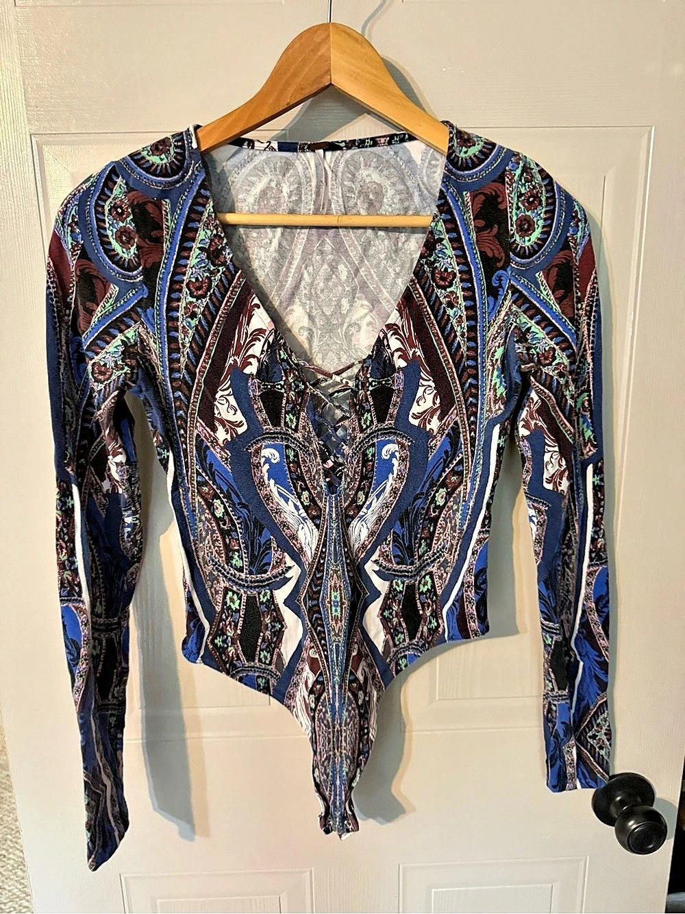 Free People Pick A Place Bodysuit in Paisley - S💙